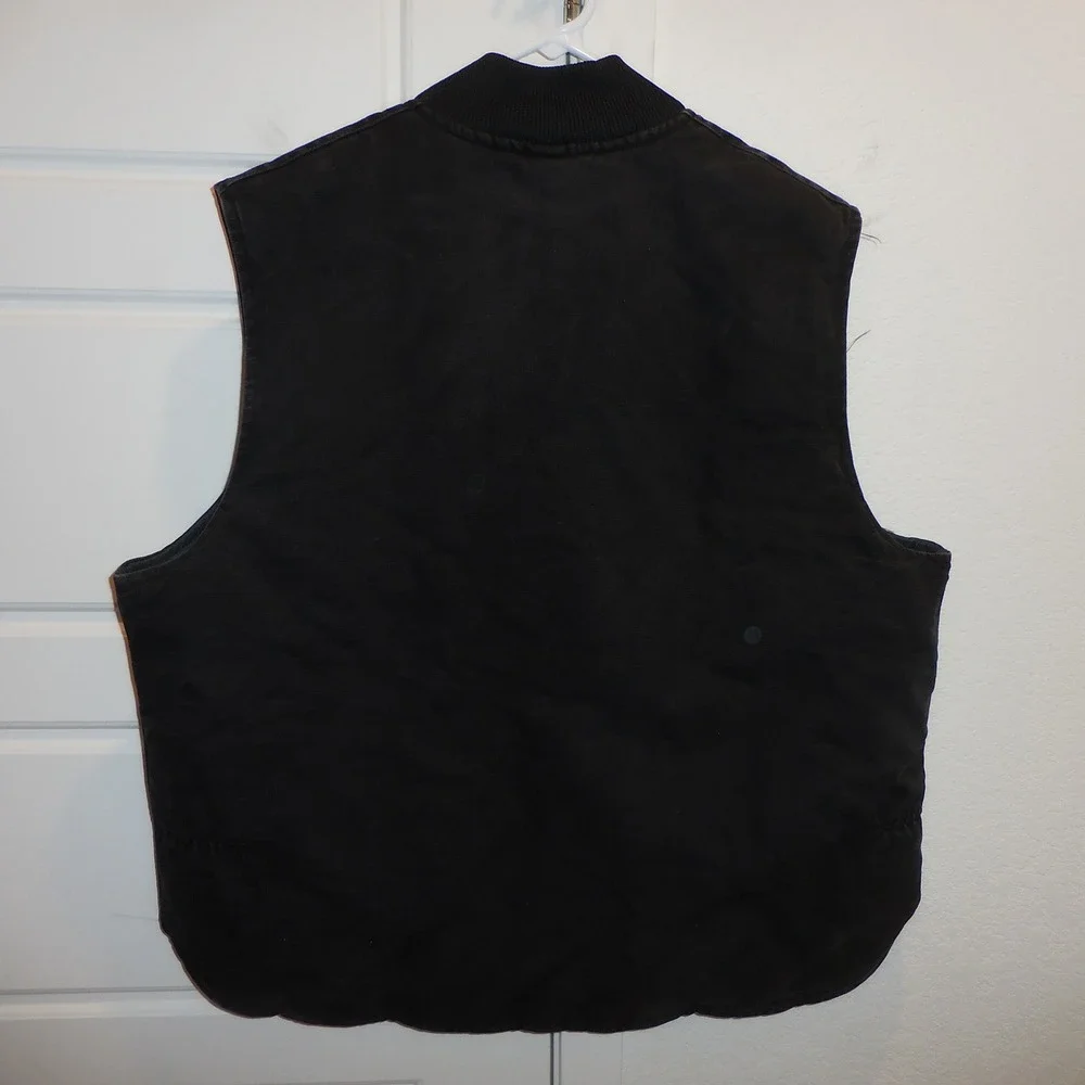 Carhartt VQ185 Black Duck Canvas Quilted Lined Vest Mens XXL Made USA Union Made